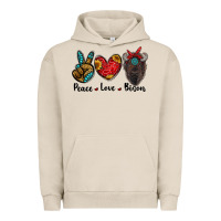 Pigment French Oak peace love bison Urban Hoodie - RanaPortraitStore