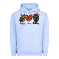 Pigment Grape Ice peace love bison Urban Hoodie - RanaPortraitStore