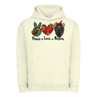 Pigment Pistachio peace love bison Urban Hoodie - RanaPortraitStore
