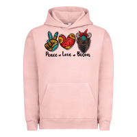 Pigment Salmon peace love bison Urban Hoodie - RanaPortraitStore