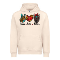 Sandshell peace love bison Urban Hoodie - RanaPortraitStore