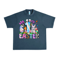 Midnight Navy My 1st Easter Urban Heavy Tee - CowhideDigitalArt