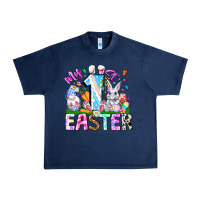 Navy My 1st Easter Urban Heavy Tee - CowhideDigitalArt