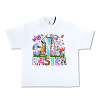White My 1st Easter Urban Heavy Tee - CowhideDigitalArt