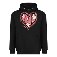 Black floral pink glitter heart Heavyweight Hoodie - Jasminsmagicworld