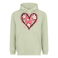 Matcha floral pink glitter heart Heavyweight Hoodie - Jasminsmagicworld