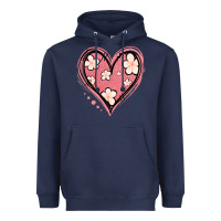 Navy floral pink glitter heart Heavyweight Hoodie - Jasminsmagicworld