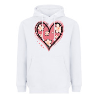 White floral pink glitter heart Heavyweight Hoodie - Jasminsmagicworld