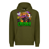 Army Green spooky crusher monster truck Premium Hoodie - BarkalooDesign