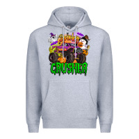 Heather Grey spooky crusher monster truck Premium Hoodie - BarkalooDesign