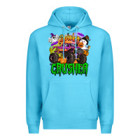 Ocean Blue spooky crusher monster truck Premium Hoodie - BarkalooDesign