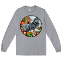 Heather Grey ameraucana rooster christmas Long Sleeve Tee - LillyAllenDesigns