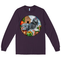 Plum ameraucana rooster christmas Long Sleeve Tee - LillyAllenDesigns