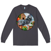 Smoke ameraucana rooster christmas Long Sleeve Tee - LillyAllenDesigns