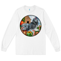 White ameraucana rooster christmas Long Sleeve Tee - LillyAllenDesigns