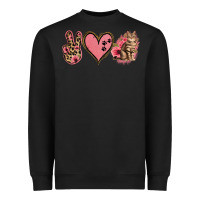 Black Peace Love Cats Heavyweight Sweatshirt - Jasminsmagicworld