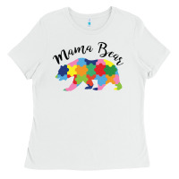 White mama bear Ladies Tee - CowhideDigitalArt