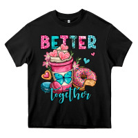 Black better together donut and coffee valentines day Heavy Core Tee - OliviaCreatesArt