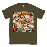 Army Green Western Leopard Farm Animals Seamless Pattern Classic Tee - FaDigitalArtStudio