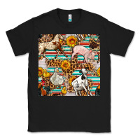 Black Western Leopard Farm Animals Seamless Pattern Classic Tee - FaDigitalArtStudio