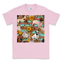 Bubblegum Pink Western Leopard Farm Animals Seamless Pattern Classic Tee - FaDigitalArtStudio