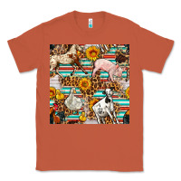 Copper Western Leopard Farm Animals Seamless Pattern Classic Tee - FaDigitalArtStudio
