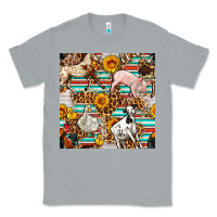 Heather Grey Western Leopard Farm Animals Seamless Pattern Classic Tee - FaDigitalArtStudio