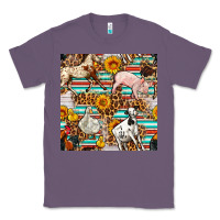 Lavender Western Leopard Farm Animals Seamless Pattern Classic Tee - FaDigitalArtStudio