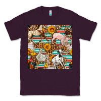 Plum Western Leopard Farm Animals Seamless Pattern Classic Tee - FaDigitalArtStudio