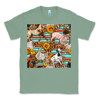 Sage Western Leopard Farm Animals Seamless Pattern Classic Tee - FaDigitalArtStudio