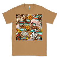 Toasted Coconut Western Leopard Farm Animals Seamless Pattern Classic Tee - FaDigitalArtStudio