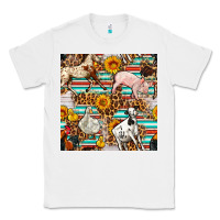 White Western Leopard Farm Animals Seamless Pattern Classic Tee - FaDigitalArtStudio