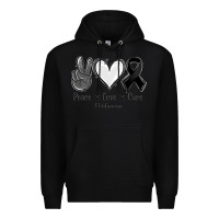 Black Peace Love Cure Melanoma Cancer Premium Hoodie - Jasminsmagicworld