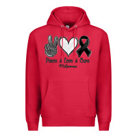 Cardinal Peace Love Cure Melanoma Cancer Premium Hoodie - Jasminsmagicworld