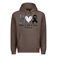 Coffee Peace Love Cure Melanoma Cancer Premium Hoodie - Jasminsmagicworld