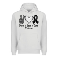 Dove Grey Peace Love Cure Melanoma Cancer Premium Hoodie - Jasminsmagicworld
