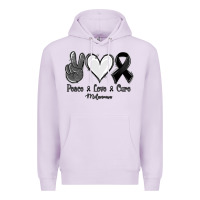 Lilac Peace Love Cure Melanoma Cancer Premium Hoodie - Jasminsmagicworld