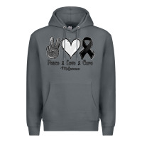 Rock Peace Love Cure Melanoma Cancer Premium Hoodie - Jasminsmagicworld