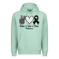 Peace Love Cure Melanoma Cancer Premium Hoodie | Teevron