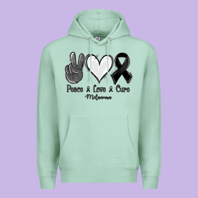 Peace Love Cure Melanoma Cancer Premium Hoodie Designed By Jasminsmagicworld