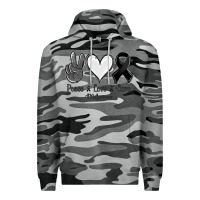 Slate Camo Peace Love Cure Melanoma Cancer Premium Hoodie - Jasminsmagicworld