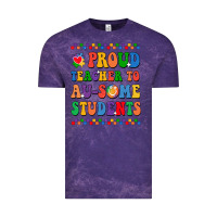 Cloud Purple Proud Teacher to au-some student Vintage Tee - CowhideDigitalArt