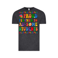 Vintage Black Proud Teacher to au-some student Vintage Tee - CowhideDigitalArt