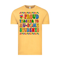 Vintage Mustard Proud Teacher to au-some student Vintage Tee - CowhideDigitalArt