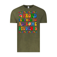 Vintage Olive Proud Teacher to au-some student Vintage Tee - CowhideDigitalArt