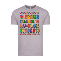 Vintage Zinc Proud Teacher to au-some student Vintage Tee - CowhideDigitalArt