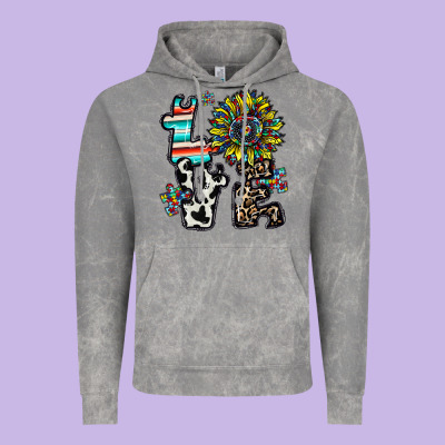 Love Autism Vintage Hoodie Designed By Cowhidedigitalart