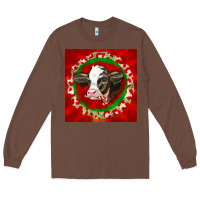 Chestnut christmas holstein calf face Long Sleeve Tee - LillyAllenDesigns