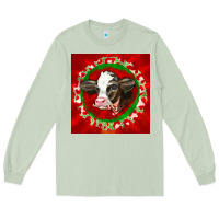 Matcha christmas holstein calf face Long Sleeve Tee - LillyAllenDesigns
