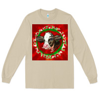 Mushroom christmas holstein calf face Long Sleeve Tee - LillyAllenDesigns